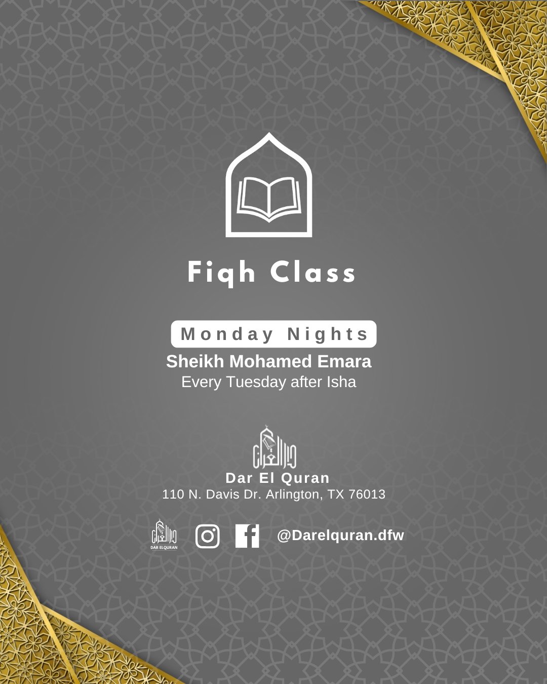 MONDAY FIQH class